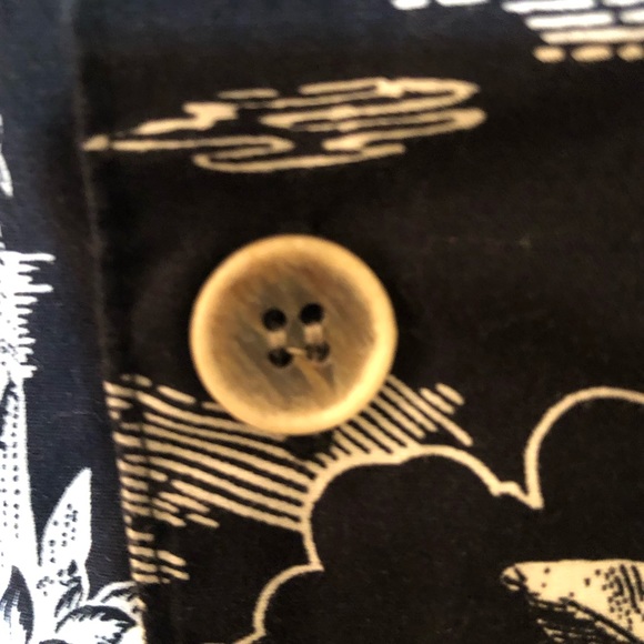 OP Ocean Pacific Sport Black Hawaiian Tiki Hut Aloha Camp Lounge Shirt L - Picture 8 of 11